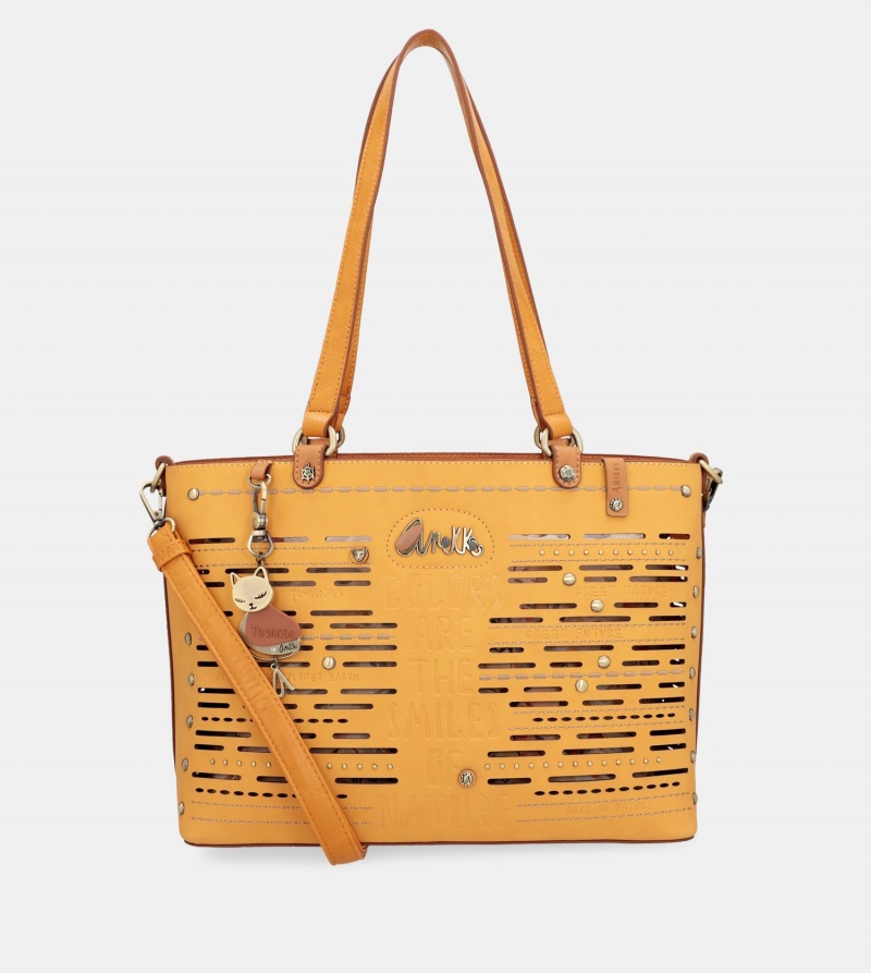 Anekke Nature Pachamama Ochre Large Women's Tote Bags | 0134986-BD