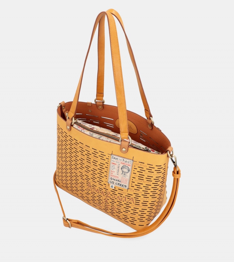 Anekke Nature Pachamama Ochre Large Women's Tote Bags | 0134986-BD