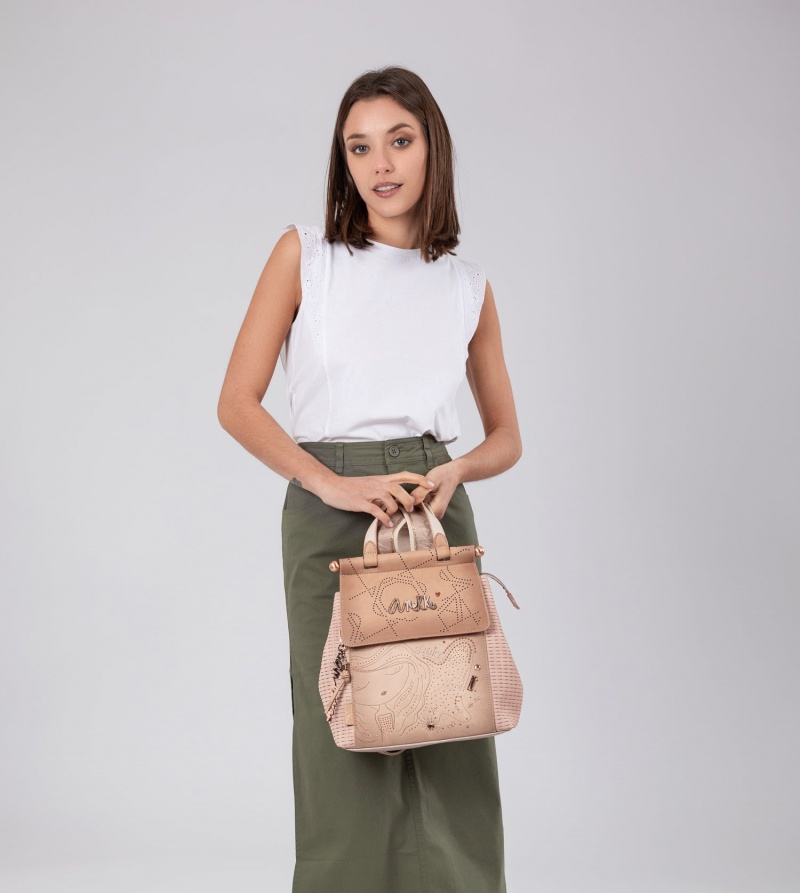 Anekke Studio Nude With Flap Women's Backpacks | 9364807-RE